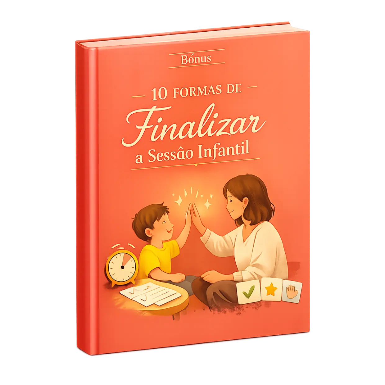 Mockup do bônus 10 Formas de Finalizar a Sessão Infantil
